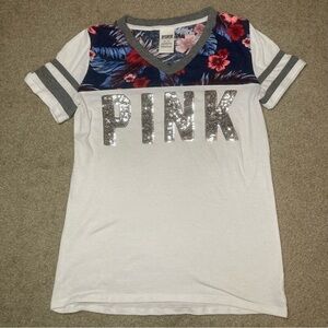 Vintage Y2K Victoria’s Secret Pink Sequin T-Shirt Size XS